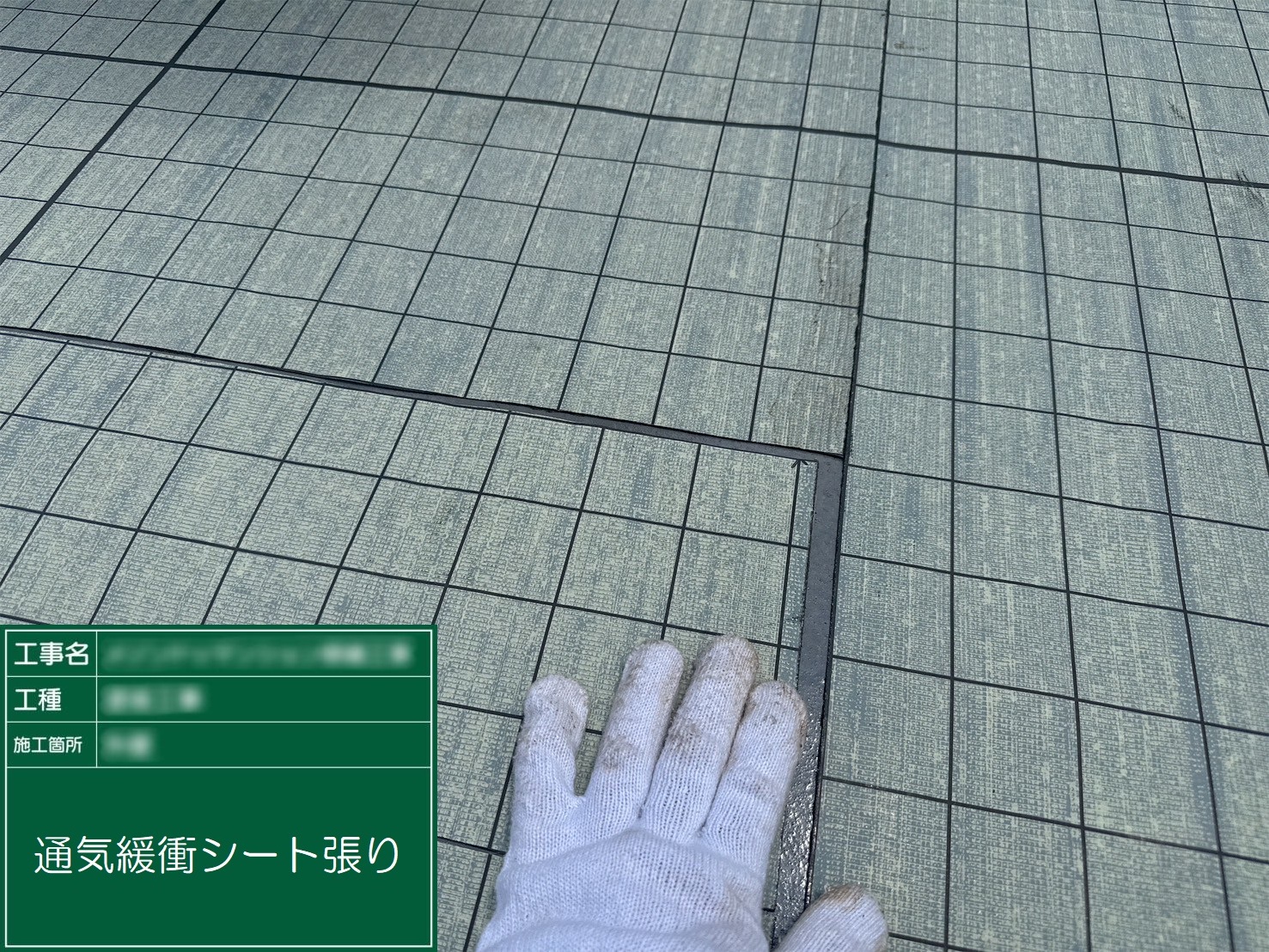 ⑥通気緩衝シート張り